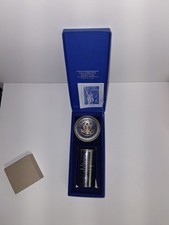 GREAT SEAL UNITED STATES PAPERWEIGHT PRESIDENT GLASS SALISBURY PEWTER W/ HOLDER picture
