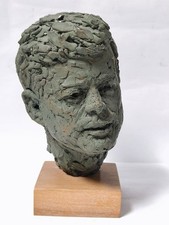 Alva Museum Replica John F Kennedy Bust Robert Berks Base JFK Sculpture picture