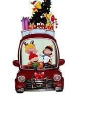 Peanuts Snoopy Car Snow Globe Water Spinner w/ LED Lights Water Blower Timer New picture