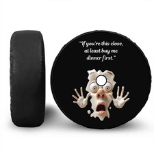 Sarcastic Funny Emoji Spare Tire Cover w Camera Hole Jeep RV Wheel Decor Humor picture