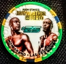 Vintage limited edition 25$ MGM chip Mayweather vs Berto picture