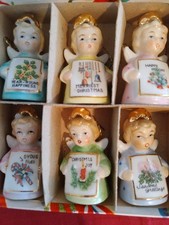 Vintage Ardalt Japan Porcelain Angel Bells Ornament 1950s, IOB picture