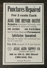 Vintage 1910 Ajax Tire Repair Outfit Atlas Auto Supply Company Original Ad 1221 picture