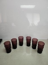 6 Morgantown Seneca Crinkle Tumblers Glasses Amethyst Purple  5