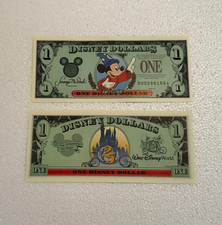 Walt Disney World's 25th Anniversary 1997 Disney Dollar bill - uncirculated new picture