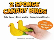 2 SPONGE CANARY BIRDS Magic Trick Set Multiplying Foam Fake Yellow Appearing Gag picture