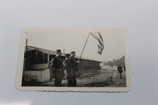 Vintage Collectible B & W WWII Army Military Photo Color Guard Fort Custer picture
