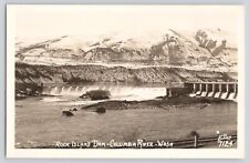Postcard RPPC Photo Washington Rock Island Dam Columbia River Vintage Unposted picture