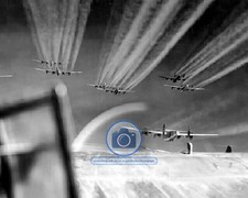 FORMATION OF CONSOLIDATED B-24 LIBERATOR HEAVY BOMBER RAID WW2 WWII 8X10 PHOTO picture