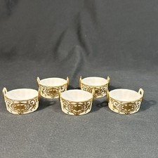 5 Noritake Christmas Ball Salt Dips 24k Trim Morimura Wreath Stamp-1914-1940 picture