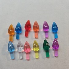 12pc SMALL TWIST BULBS Ceramic Christmas Tree Lights Flame Replacement 1