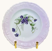 Vintage Violets Bread Plate 6.5” Floral Lavender Scalloped Edge Ruffled Trim picture