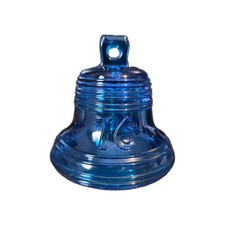 Viking Epic Mid Century Modern Cobalt Blue Art Glass Bell “76” Liberty Bell 3.5” picture