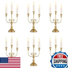 Sziqiqi Gold 3-Arms Candelabra Candle Holders for Wedding Centerpieces picture