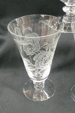 FOSTORIA CAMELLIA ETCHED ROSE ICED TEA GLASSES Set Of 14 Rare Find 1935 Era picture