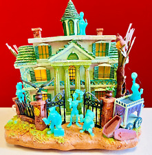 Disney HAUNTED MANSION LIGHTED HOUSE Hitchhiking Ghosts w/ Fiber Optic NEW Cond. picture