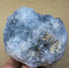 493g Rare Top Grade Gorgeous Sky Blue Celestite Heart Geode Rough Reiki Crystal picture