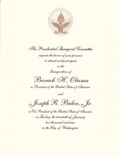 President Barack Obama original 2009 Inauguration Commemorative Invitation MINT picture
