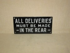 VINTAGE 1920's HEAVY ENAMALED PORCELAIN SIGN - 