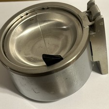VINTAGE 70s WALL MOUNT COMMERCIAL BUILDING PUSH BUTTON ASHTRAY BY DUK-IT picture