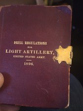 Leather 1896 Drill Regulations For Light Artillery Pocket Sized Book With A... picture