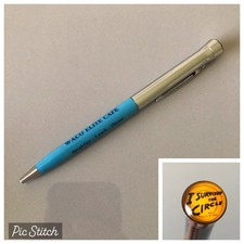Vintage Waco Elite Cafe Bubble Top Blue Retro Pen I SURVIVED THE CIRCLE Texas picture