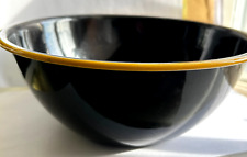 vtg black yellow enamelware BOWL dish basin antique retro kitchen enamel pot pan picture