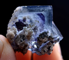 12g Natural Phantom Window Purple Fluorite Mineral Specimen/Yaogangxian China picture