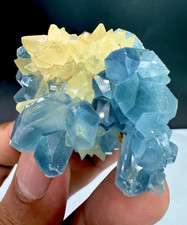 615 CTS Rare Blue Celestine Crystal Cluster With Calcite Specimen @ Mineral picture