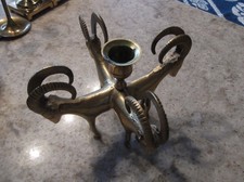 Vintage Brass Ram Figural Candle Stick Holder picture