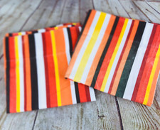 2 vtg retro curtains Stripes MOD yellow orange browns picture