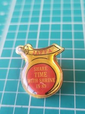 Vtg Freemason Masonic Shriner Jaffa Temple 1989 Gold Tone Lapel Pin picture