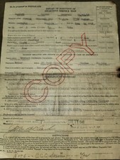 WWII US Army Induction Paper Named to William Hearskell Hayslett picture
