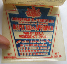 Original 1934 PA Pennsylvania Inspection Sticker Old Antique Vintage picture