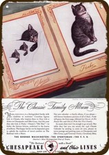 1937 CHESSIE & PEAKE Cats CHESAPEAKE OHIO Railroad DECORATIVE REPLICA METAL SIGN picture
