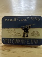 Vintage Yellow Knife N.W.T Pinback Rare picture
