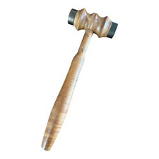 Antique Treen Turned Wood Gavel Metal Ends 1920s Black Walnut (?) 7.6 Ounces picture