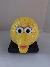Vtg 1994 Seasame Street Big Bird, Ceramic Yellow 'Feathers' Coin Bank;w/ Stopper picture