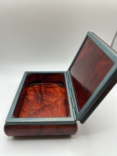 Vintage Italian Red/ Black Alabaster Dresser/ Trinket Box Rectangular - Used picture