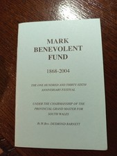 Mark Benevolent Fund 1868-2004   festival Freemasonry masonic/699 picture