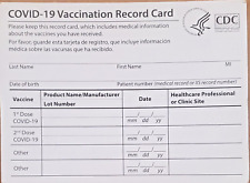 CDC COVID-19 Vaccination Blank Card Collector Use Only picture