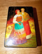 EUC FEDOSKINO RUSSIAN USSR VINTAGE LACQUER LACQUERED HAND PAINTED SIGNED BOX 5