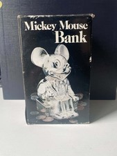 Vintage Leonard Silverplated Mickey Mouse Bank No. 9695 Boxed Japan Disney (CIB) picture