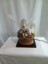 Electric color Fiber Optic Doves In flower Basket Night light accent lamp resin. picture