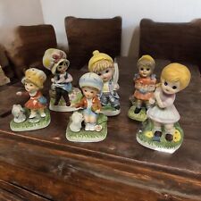 Vintage Lot of 6 Hummel Inspired Children Figurines Enesco Japan Collectible picture