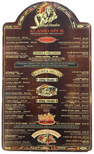 SPUR STEAK RANCHES ALAMO SPUR 1980S WOODEN RESTAURANT MENU SOUTH AFRICA picture