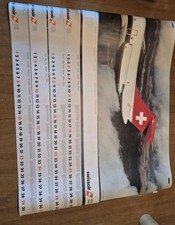 Vintage 1981 Swissair 50th Anniversary Wall Calendar Poster Boeing 747 Art VTG picture