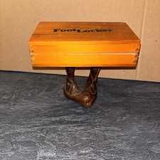 Vintage Michael Craig Foot Locker Wood Box w/ Shoes Funny Stash Box Unique #E picture