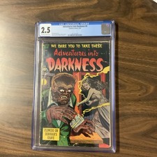 Adventures Into Darkness 9 CGC 2.5 OWW Pgs - Werewolf 1953 Standard Comics picture
