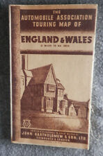 AUTOMOBILE ASSOC TOURING MAP OF ENGLAND & WALES cloth 1950s Bartholomew VG picture